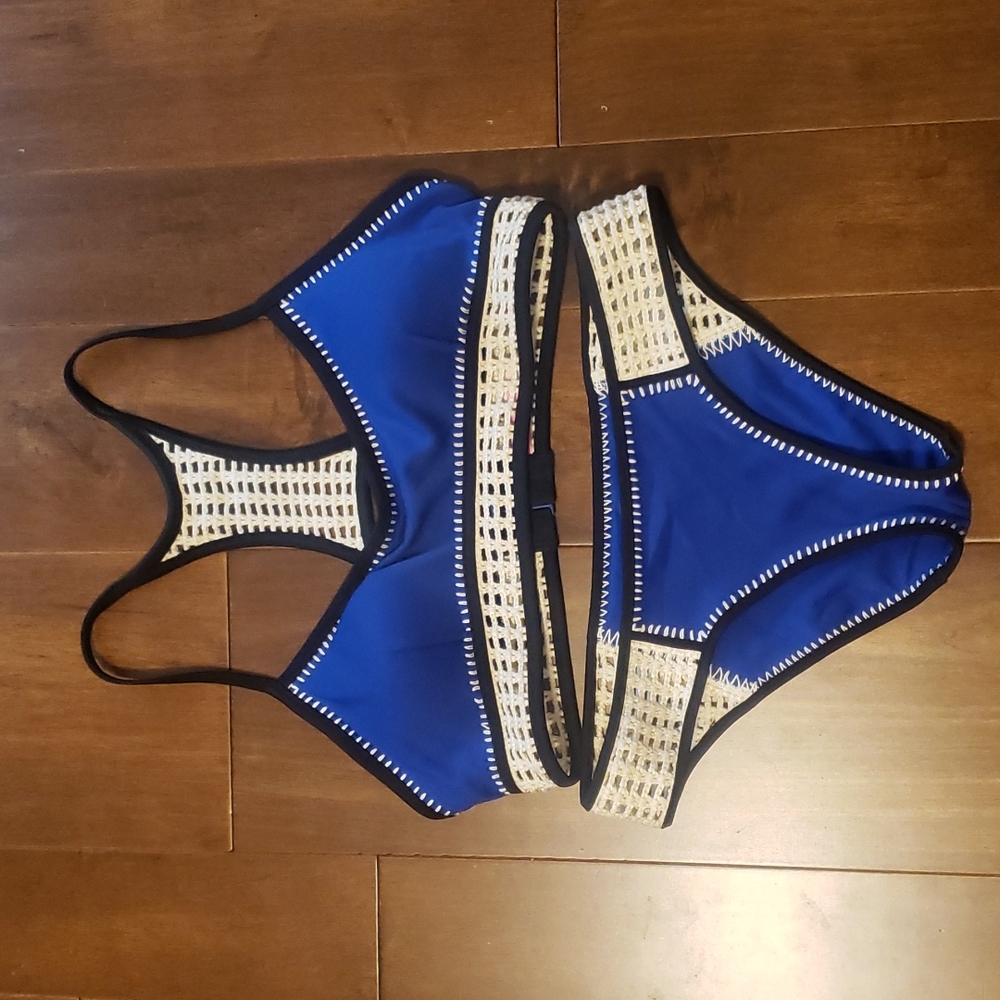 Victoria's Secret Blue and Cream Bikini